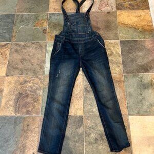 Free People Straight Leg Denim Overalls – Size 27, Dark Rinse, Great Condition